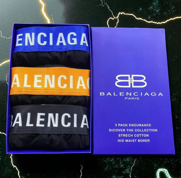 Balenciaga Paris 3’lü Paket Pamuklu Boxer Seti